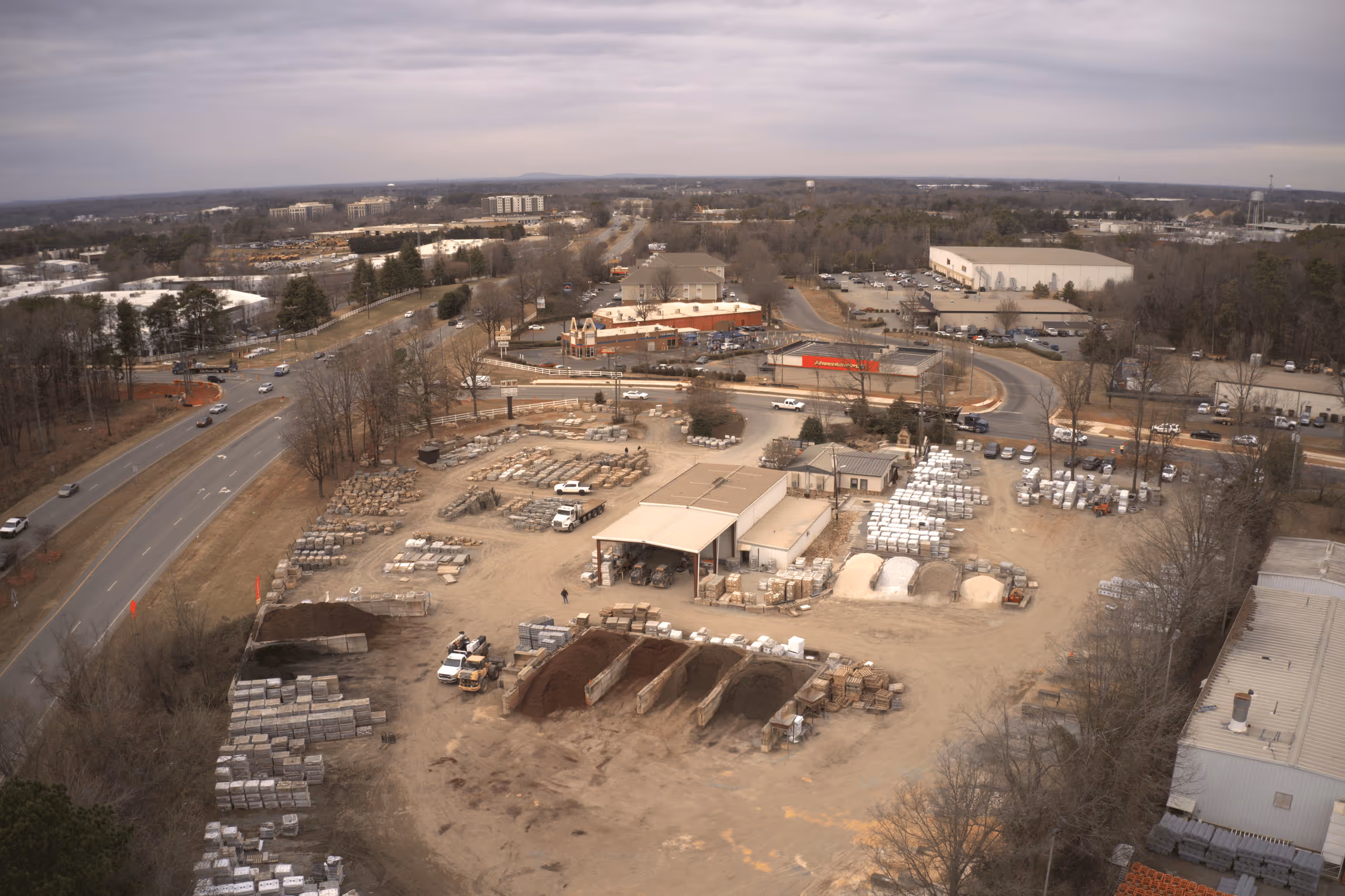 Markham Landscape Products Charlotte NC location aerial view